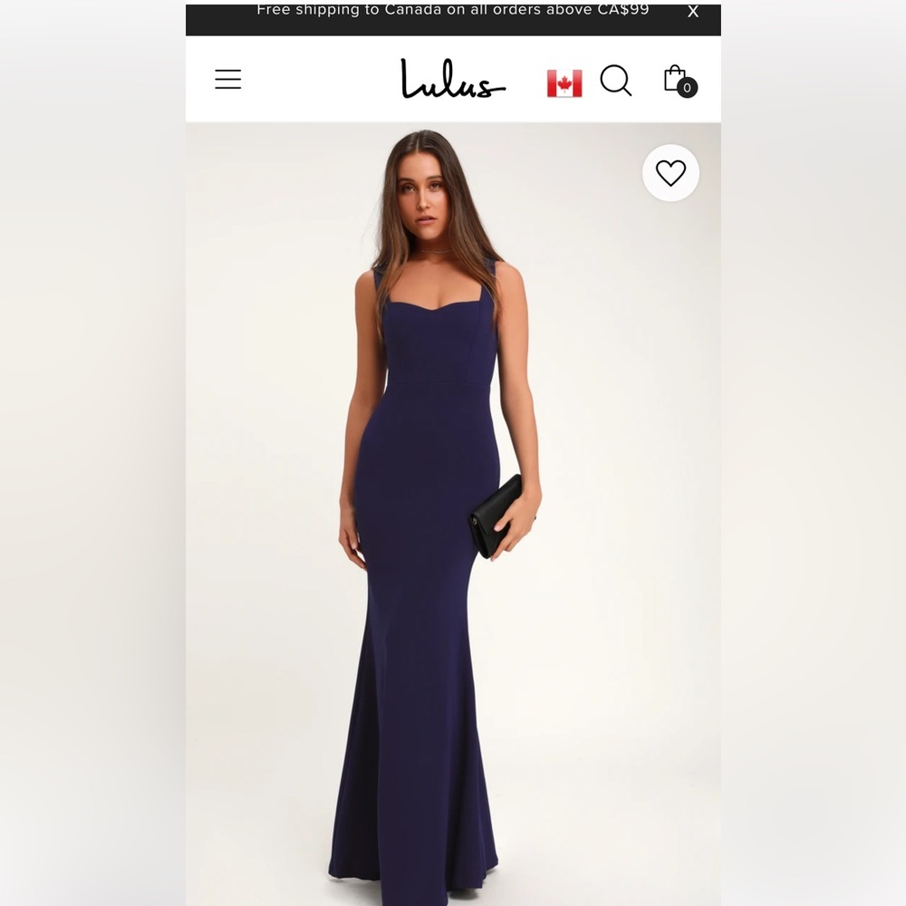 NWT Lulu’s Navy Blue Mermaid Hem Evening Dress